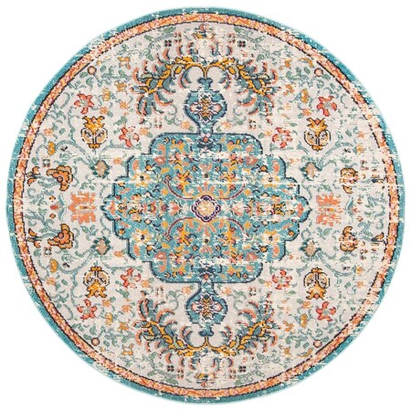 Safavieh 5 x 5 ft. Madison 400 Power Loomed Round Area Rug; Grey & Light Blue MAD447F-5R